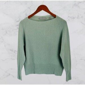 Vince Womens XS Light Sage Green Knit Sweater Long Sleeve Crewneck Ribbed Hem 10
